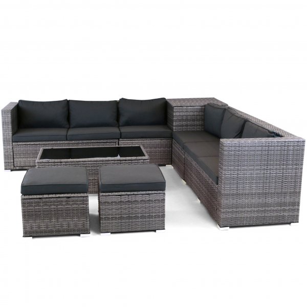 Exklusiv loungegrupp | Inbyggd förvaring | Grå konstrotting | Djursvik - FYNDVARA Exklusiv loungegrupp | Inbyggd förvaring | Grå konstrotting | Djursvik - FYNDVARA