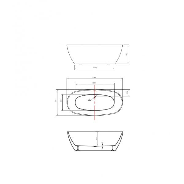 Badkar 170cm | Fristående badkar i akryl | Kore Badkar 170cm | Fristående badkar i akryl | Kore