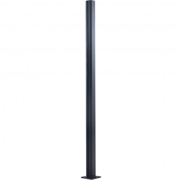 Hrnstolpe till glasrcke - 90 grader | Svart