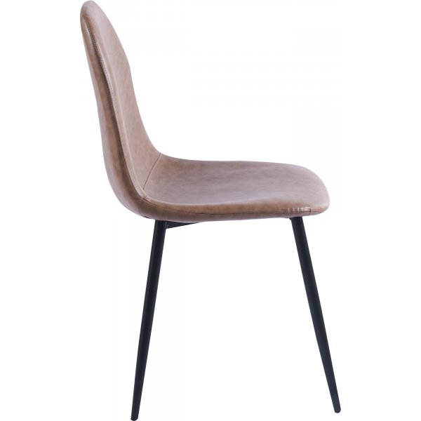 Matstol | Vintagebrunt PU-läder, ergonomisk sits & svarta metallben | Carisma 2-pack Matstol | Vintagebrunt PU-läder, ergonomisk sits & svarta metallben | Carisma 2-pack