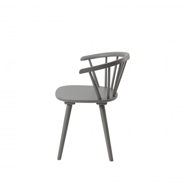 Karmstol | Massivt tr�, gr� finish & klassisk pinnstolsdesign | Lotten 2-pack