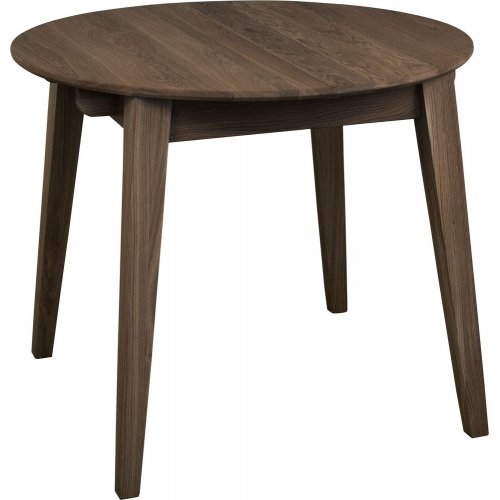 Runt matbord 90 cm i brunoljad ek, utdragbart till 130 cm  Genova