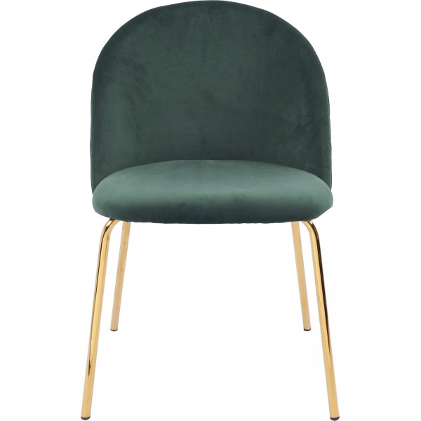 Matstolar i mörkgrön sammet med diamantmönster och mässingsben, 2-pack | Plaza Velvet Matstolar i mörkgrön sammet med diamantmönster och mässingsben, 2-pack | Plaza Velvet