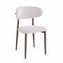 Matstol i beige tyg med valn�tsf�rgad stomme, 4-pack | Ingrid