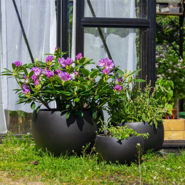 Fiberarmerade utekrukor | 3-pack | Granitsvart