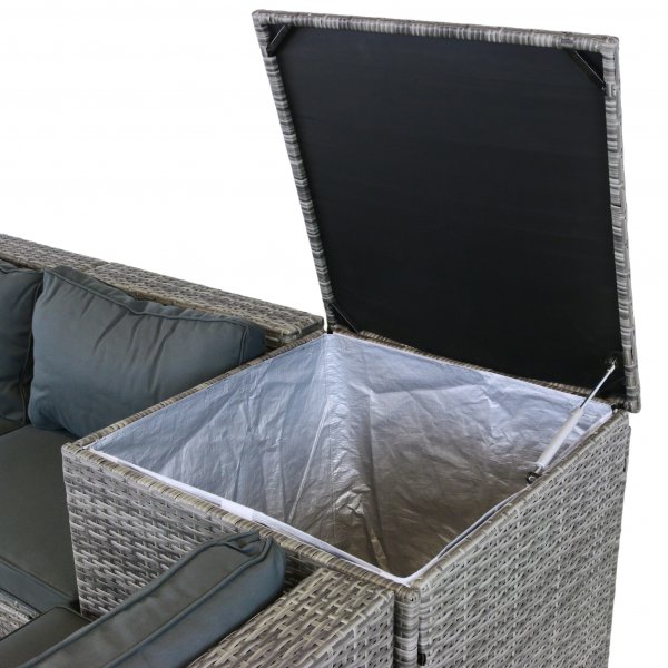 Exklusiv loungegrupp | Inbyggd förvaring | Grå konstrotting | Djursvik - FYNDVARA Exklusiv loungegrupp | Inbyggd förvaring | Grå konstrotting | Djursvik - FYNDVARA