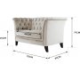 Chesterfieldf�t�lj Beige | Sammet, dekorativa nitar & ben i massivt tr� | Milton