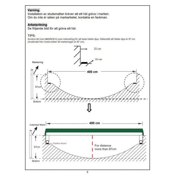 Rund nedgrävd studsmatta 3,96m | Svart/Orange Rund nedgrävd studsmatta 3,96m | Svart/Orange