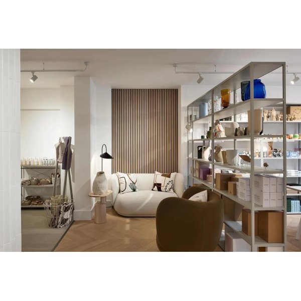 Trlamell akustikpaneler | 2700x600x21mm | Vit ek