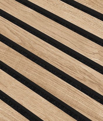 Trälamell akustikpaneler | 2400x600x21mm | Vit ek Trälamell akustikpaneler | 2400x600x21mm | Vit ek