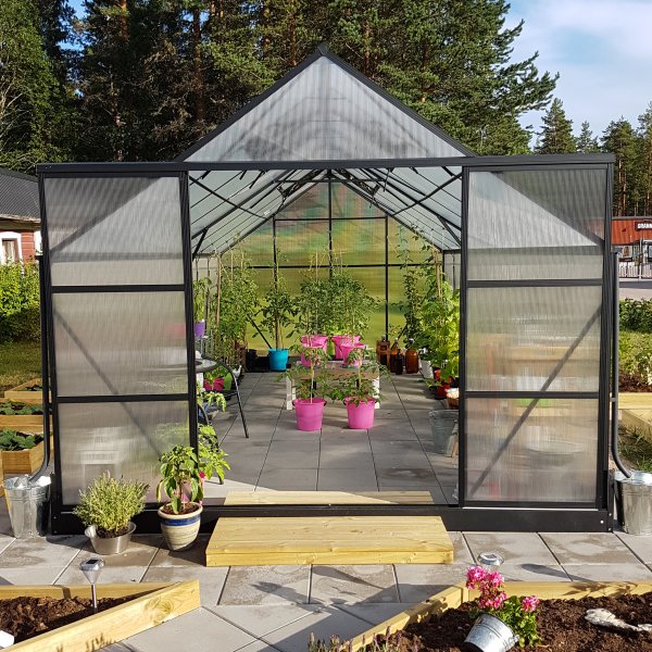 Växthus 18m² Premium | Extra hög odlingshöjd | 6mm kanalplast Växthus 18m² Premium | Extra hög odlingshöjd | 6mm kanalplast