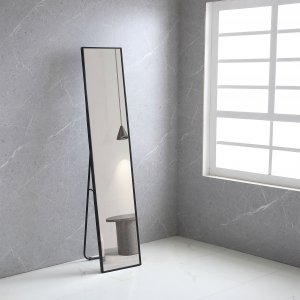 Smal helkroppsspegel 35x170 cm | Golvst�ende | Svart ram