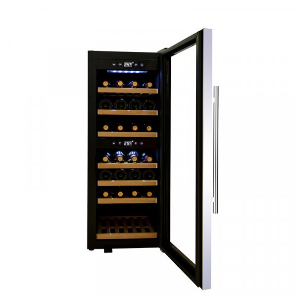 Vinkyl fr 38 flaskor | 110 liter | Dual zone med glasdrr & touchkontroll