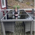 Kundbild Matgrupp utemöbler med 8 stolar | Dynor ingår | Grå | Lyfco Lysekil