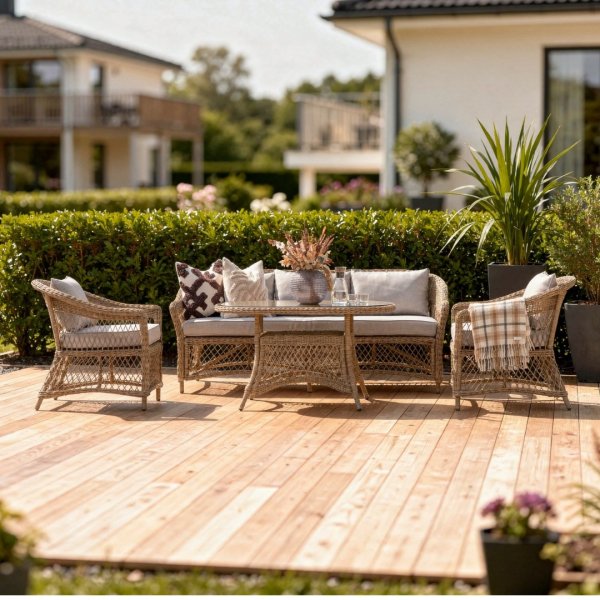 Loungegrupp utem�bler | Naturf�rgad konstrotting | Soffa, f�t�ljer & bord | Camilla