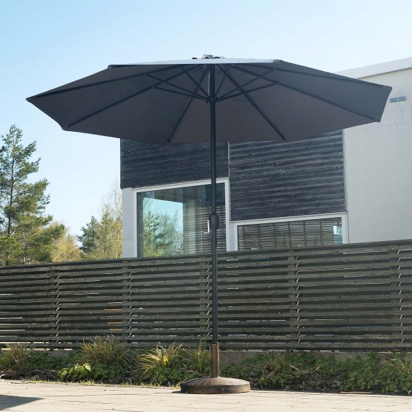 Klassiskt parasoll 3,5m med vev | Inklusive parasollfot | Antracitgrå Klassiskt parasoll 3,5m med vev | Inklusive parasollfot | Antracitgrå