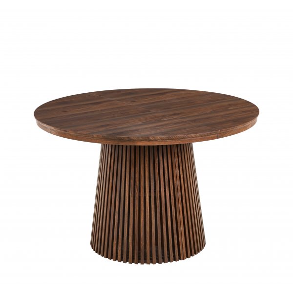 F�rl�ngningsbart runt matbord 120�200 cm i valn�t med plats f�r 4�10 personer | Crossby