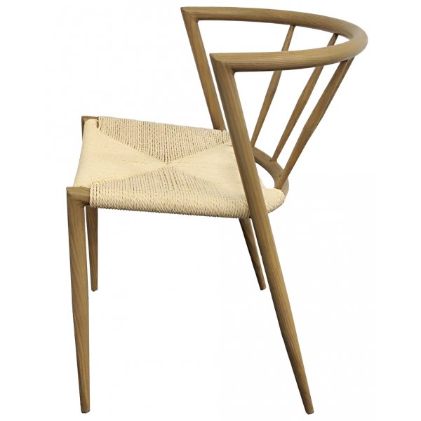 Utestol i eklook med beige repsits och modern design | Bella