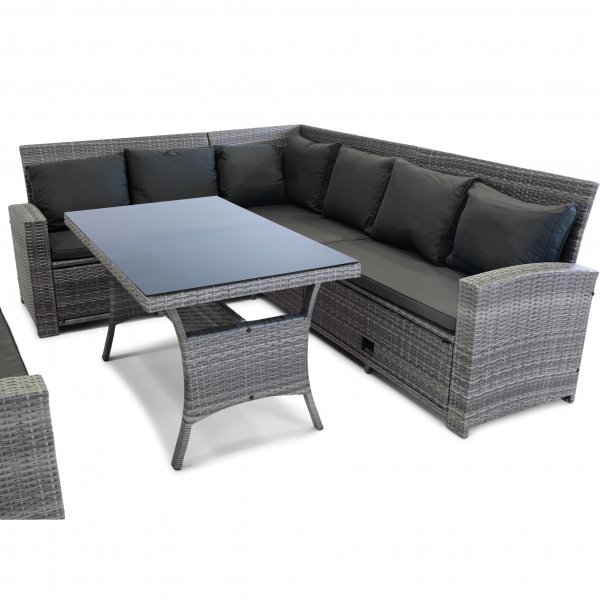 Soffgrupp utemöbler | Inbyggd förvaring | Grå konstrotting | Sannäs Soffgrupp utemöbler | Inbyggd förvaring | Grå konstrotting | Sannäs