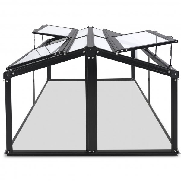 Miniv�xthus 4 �ppningsbara luckor | 4mm s�kerhetsglas | Svart