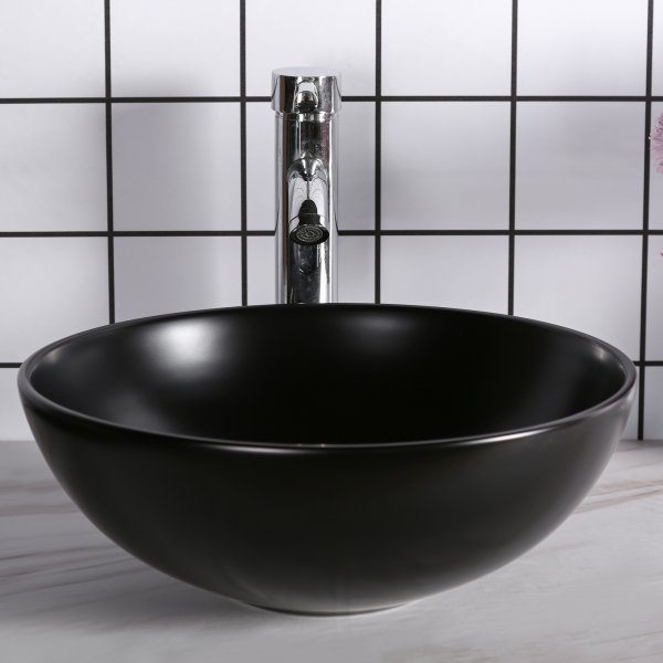 Skålformat handfat 40cm | Mattsvart yta | Lyxig design Skålformat handfat 40cm | Mattsvart yta | Lyxig design