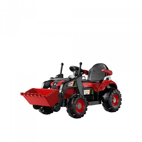 Eltraktor fr barn 6V | Grvskopa | 4,5Ah | Rd/Svart