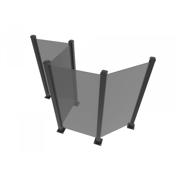 Glasr�cke / staket i tonat glas | 1000�975 mm � 6 mm | 5-pack