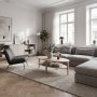 Soffbord 120 cm | Oljad ek, oval design & praktisk hylla | Atlanta