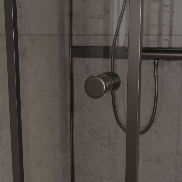 Duschkabin med svart ram | Svarttonat glas | Sara Duschkabin med svart ram | Svarttonat glas | Sara