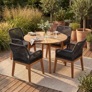 Matgrupp utem�bler | 4 sittplatser | Akaciatr�| Lyfco Florida