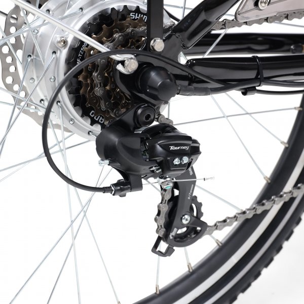 El-l�dcykel - 17Ah batteri - Svart tr�l�da