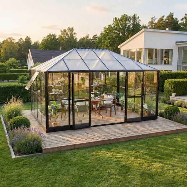 Gazebo 12 m² | 4 mm säkerhetsglas | Hållbar och stilren konstruktion Gazebo 12 m² | 4 mm säkerhetsglas | Hållbar och stilren konstruktion