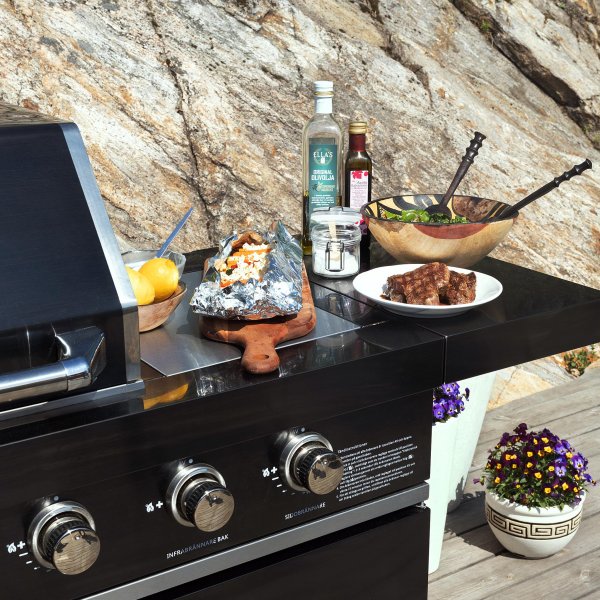 Rostfri gasolgrill/utekk | Varmluftsfunktion | New Orleans Blackline