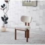 Matstol i beige tyg med valn�tsf�rgade metallben, 4-pack | Callum