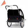 Cykelvagn/barnvagn 2-i-1 | 2 säten | Lastkapacitet 40kg | Hopfällbar - FYNDVARA Cykelvagn/barnvagn 2-i-1 | 2 säten | Lastkapacitet 40kg | Hopfällbar - FYNDVARA