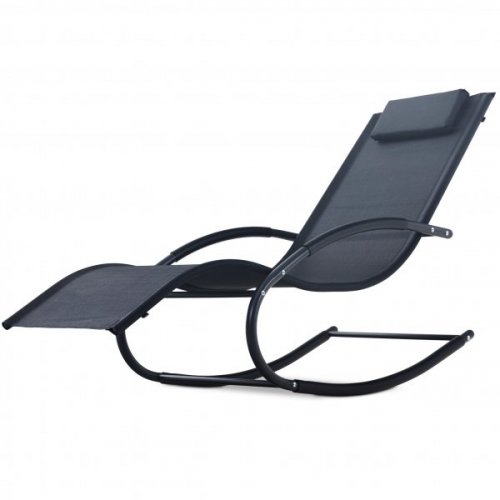 Solsäng med gungfunktion | Svart texturerad | 146×62×89 cm | Havstenssund 2026