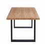 Matbord 160 cm | Ekfolierad MDF, rundade l�ngsidor & svart metall | Aster