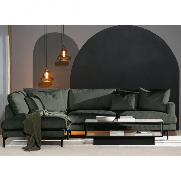 3-sits soffa med sch�slong v�nster | Menard - Gr�n