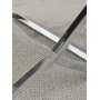 Matstol i beige sammet med kromat underrede, 2-pack | Luxury