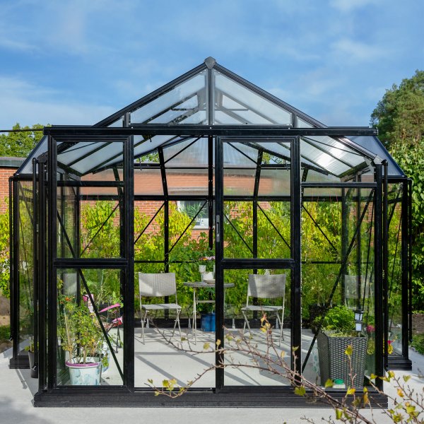 T-format glasvxthus 12,8m | 4mm skerhetsglas | 5 rs stormgaranti