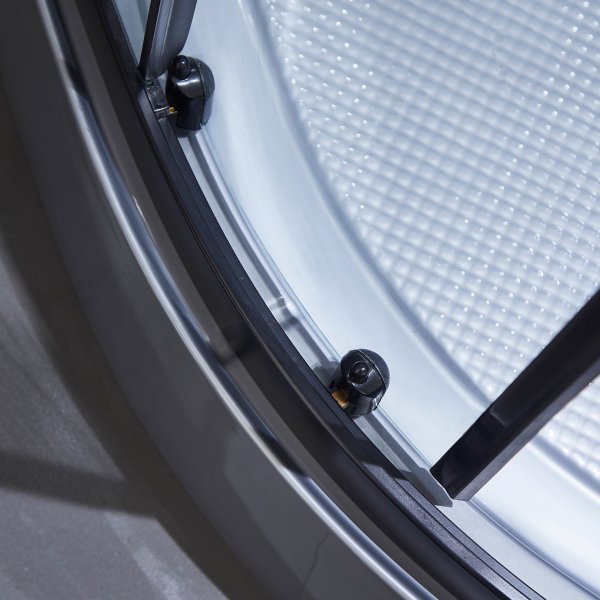 Lyxigt rundad duschkabin med massage, belysning, bluetooth - Gr�