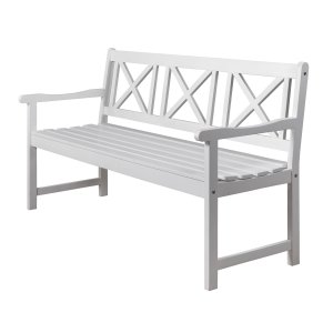 Trädgårdsbänk 3-sits | Vitmålad furu, klassisk design & robust konstruktion | Bohus Trädgårdsbänk 3-sits | Vitmålad furu, klassisk design & robust konstruktion | Bohus