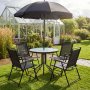 Utegrupp med bord, 4 stolar och parasoll | V�xsj�