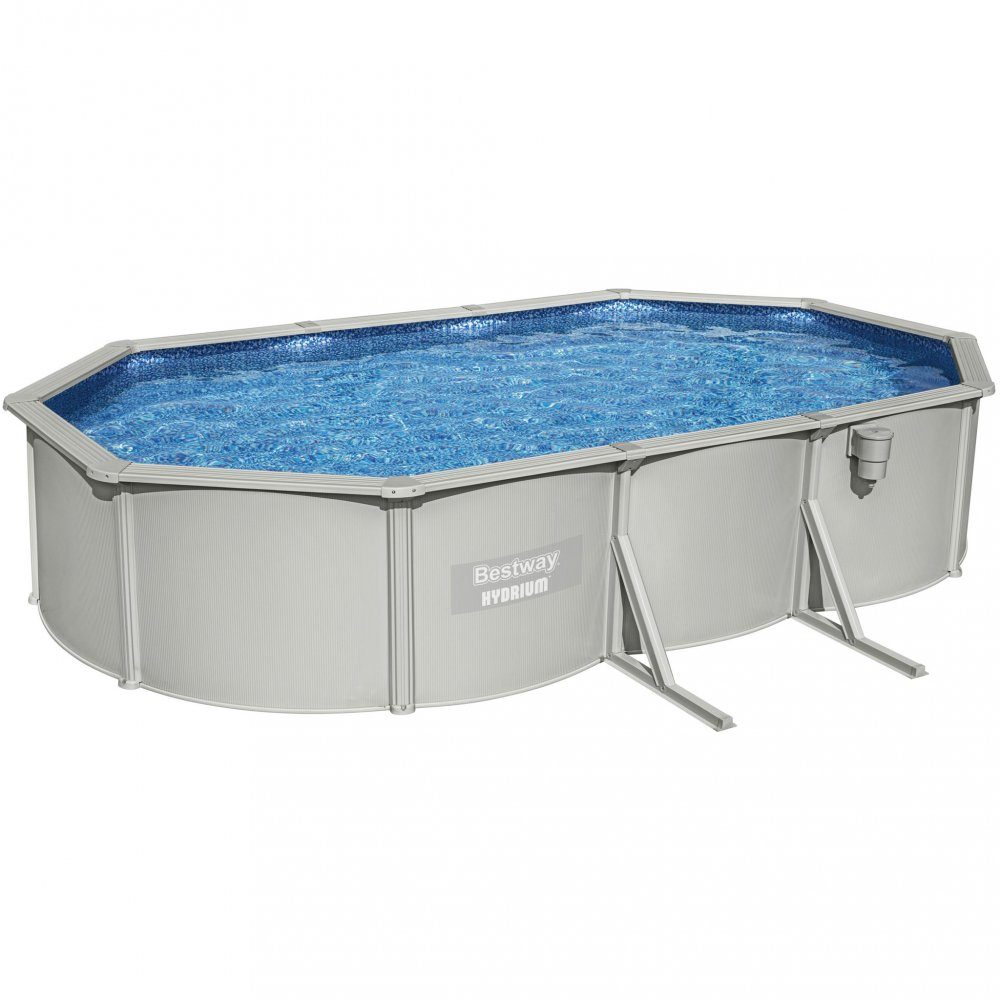 Bestway stålväggspool 6,1x3,6m | 1,2m djup | Hydrium Pool set (56369) | Hydrium - stor oval stålväggspool från Bestway