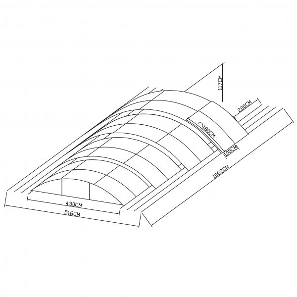 Pooltak 4x8m med sidodörr | Solid polykarbonat 4mm | Svart Pooltak 4x8m med sidodörr | Solid polykarbonat 4mm | Svart