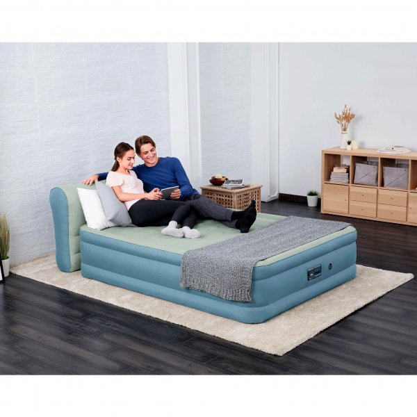 Luftmadrass för två med huvudgavel och app-styrd pump - Bestway 69060 Luftmadrass för två med huvudgavel och app-styrd pump - Bestway 69060