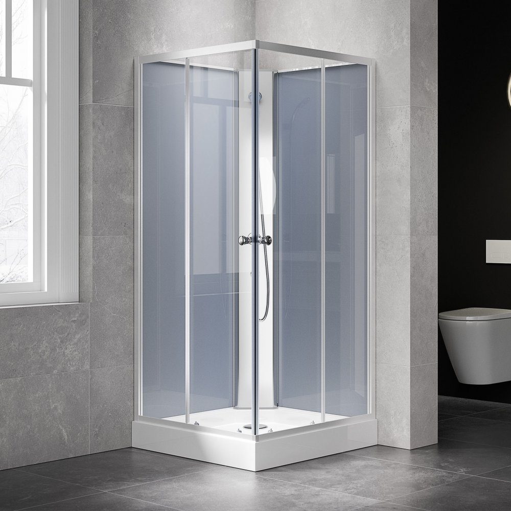 Duschkabin 80x80x203cm | Komplett | Aluminiumprofil | Stilren duschkabin i klassisk design