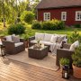 Loungegrupp utem�bler | Brun konstrotting | Huvudsk�r