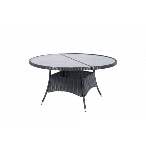 Runt utematbord med h�rdat glas | �150 cm | Tyl�sand svart