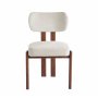 Matstol i beige tyg med valn�tsf�rgade metallben, 4-pack | Callum